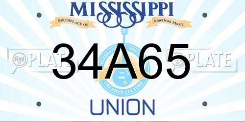 34A65 Mississippi License Plate