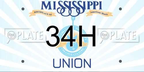 34H Mississippi License Plate
