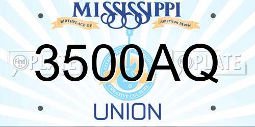 3500AQ Mississippi License Plate