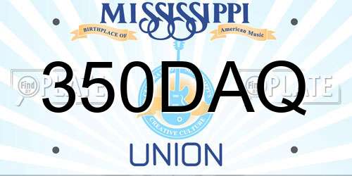 350DAQ Mississippi License Plate