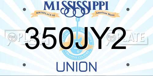 350JY2 Mississippi License Plate