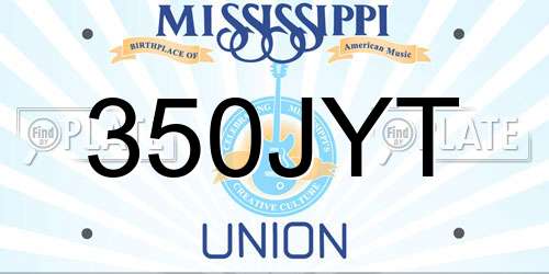 350JYT Mississippi License Plate