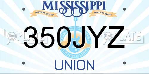 350JYZ Mississippi License Plate