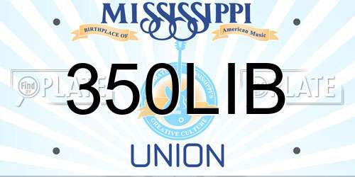 350LIB Mississippi License Plate