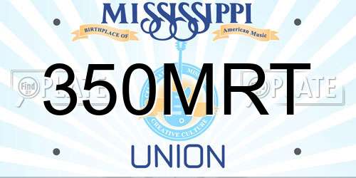 350MRT Mississippi License Plate