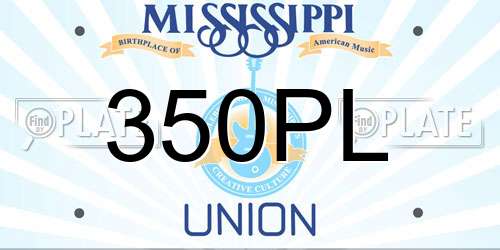 350PL Mississippi License Plate