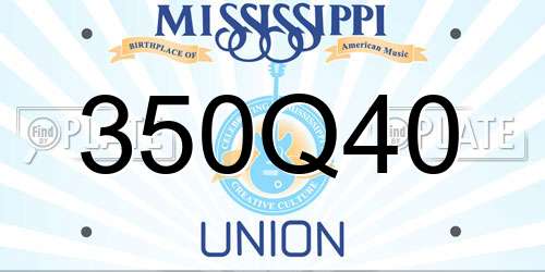 350Q40 Mississippi License Plate