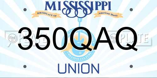350QAQ Mississippi License Plate