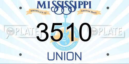 3510 Mississippi License Plate