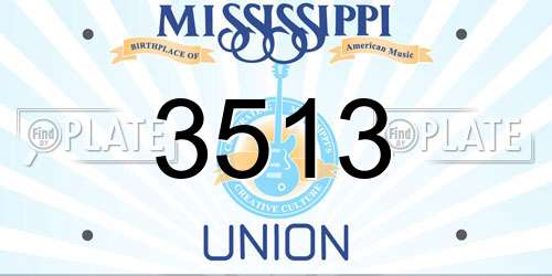 3513 Mississippi License Plate