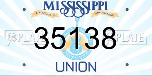 35138 Mississippi License Plate