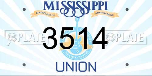 3514 Mississippi License Plate