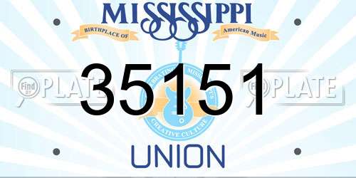 35151 Mississippi License Plate