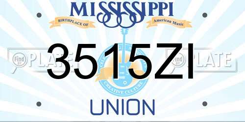 3515ZI Mississippi License Plate