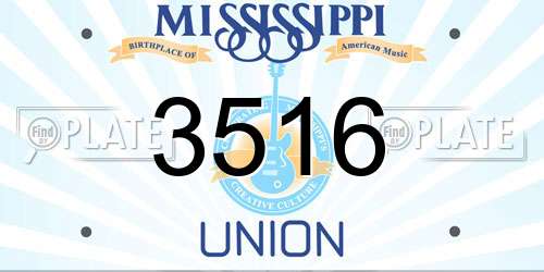 3516 Mississippi License Plate