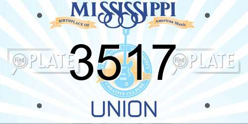 3517 Mississippi License Plate