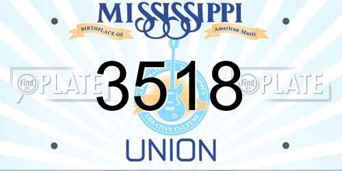 3518 Mississippi License Plate
