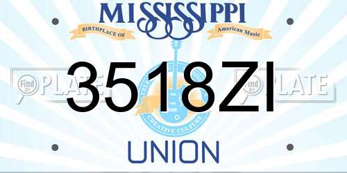3518ZI Mississippi License Plate