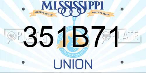 351B71 Mississippi License Plate