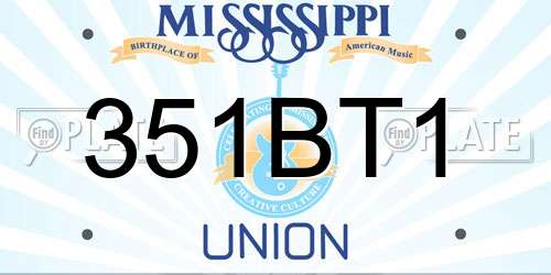 351BT1 Mississippi License Plate