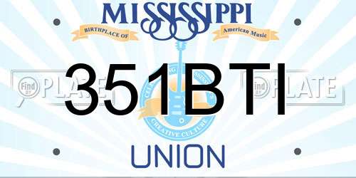 351BTI Mississippi License Plate