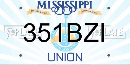 351BZI Mississippi License Plate