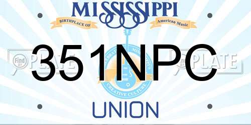351NPC Mississippi License Plate
