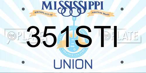 351STI Mississippi License Plate