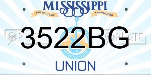 3522BG Mississippi License Plate