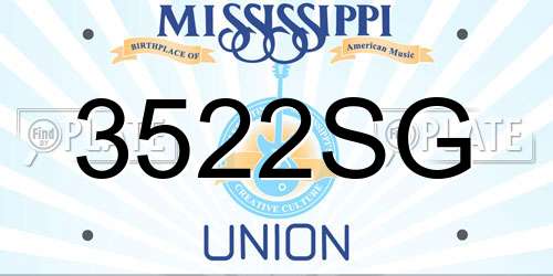 3522SG Mississippi License Plate