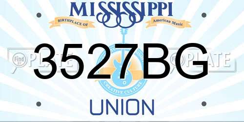 3527BG Mississippi License Plate