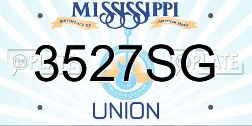 3527SG Mississippi License Plate
