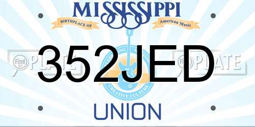 352JED Mississippi License Plate