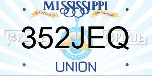 352JEQ Mississippi License Plate