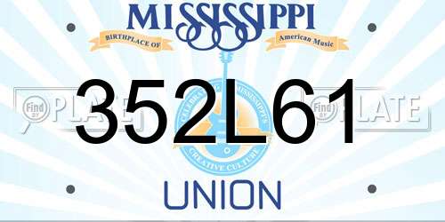 352L61 Mississippi License Plate