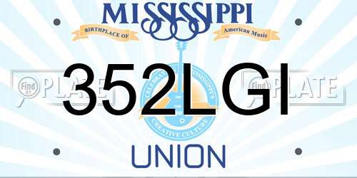 352LGI Mississippi License Plate