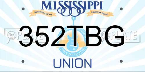 352TBG Mississippi License Plate