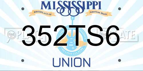 352TS6 Mississippi License Plate