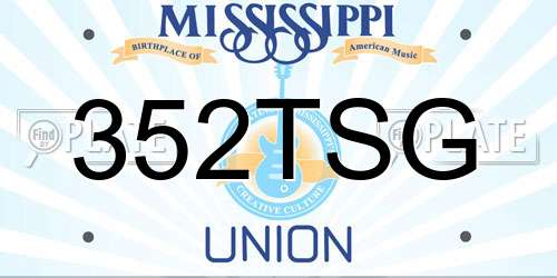 352TSG Mississippi License Plate