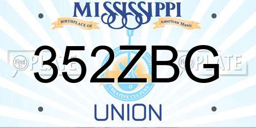 352ZBG Mississippi License Plate