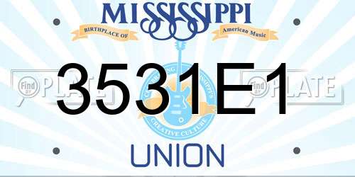 3531E1 Mississippi License Plate