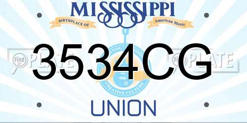 3534CG Mississippi License Plate