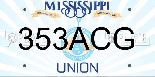 353ACG Mississippi License Plate