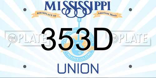 353D Mississippi License Plate