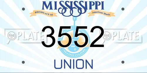 3552 Mississippi License Plate