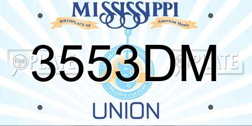 3553DM Mississippi License Plate