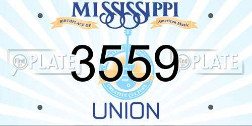 3559 Mississippi License Plate