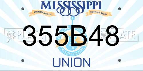 355B48 Mississippi License Plate