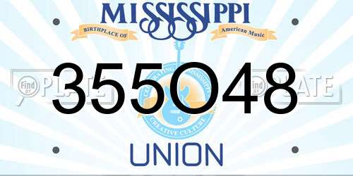 355O48 Mississippi License Plate