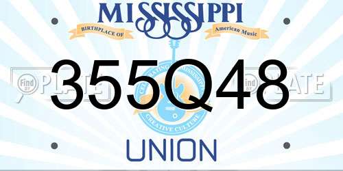355Q48 Mississippi License Plate